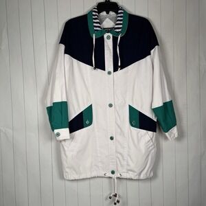 VTG Spencer Douglas Windbreaker Jacket Retro Nautical Streetwear Oversized Small